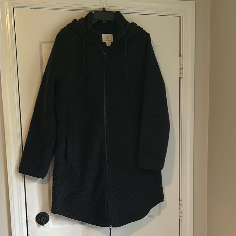 Women's Black Hooded Coat